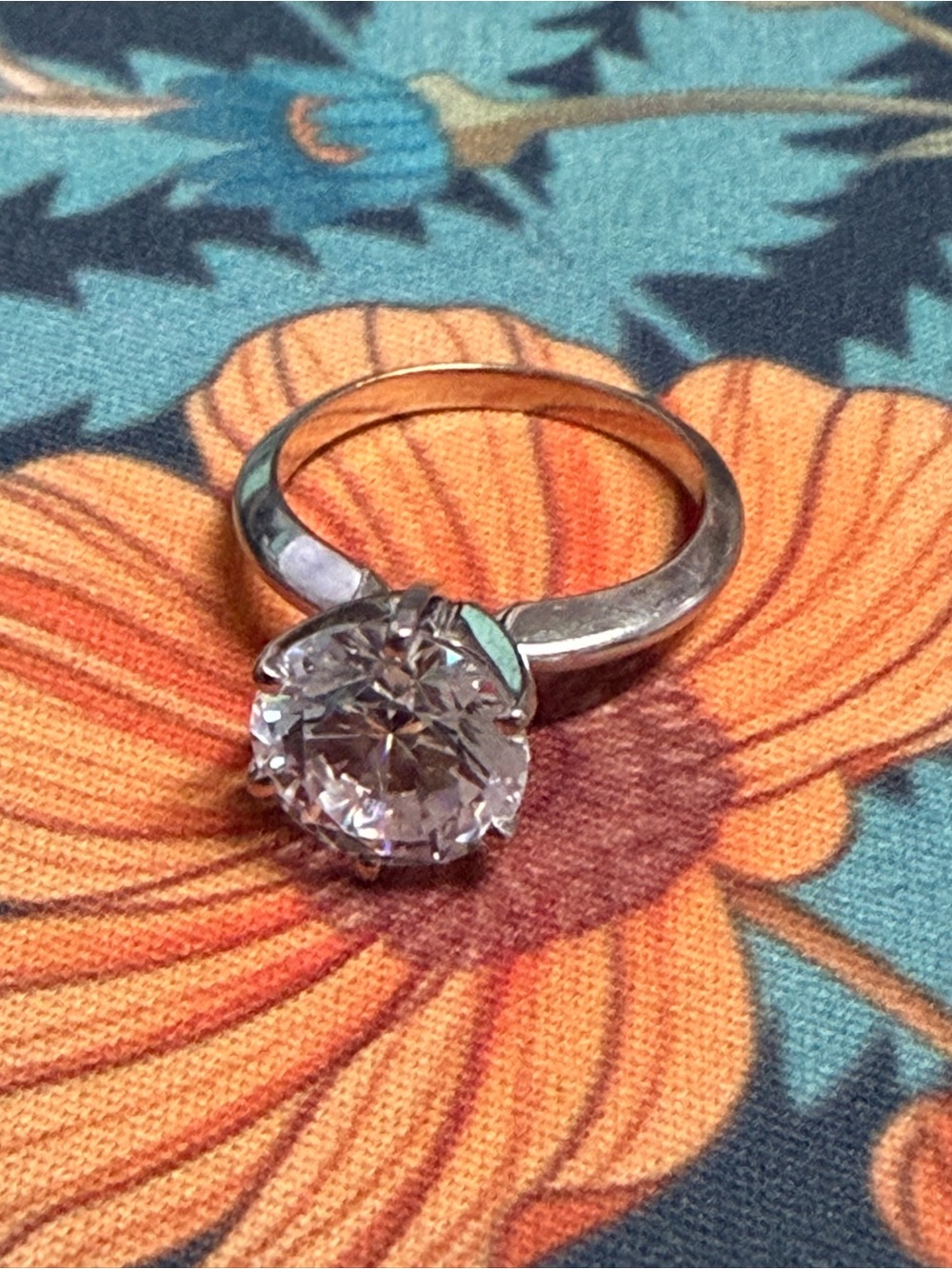 Classic Solitary Engagement Ring Solid 14K White Gold Full Cut 3 CT - Picture 2 of 9